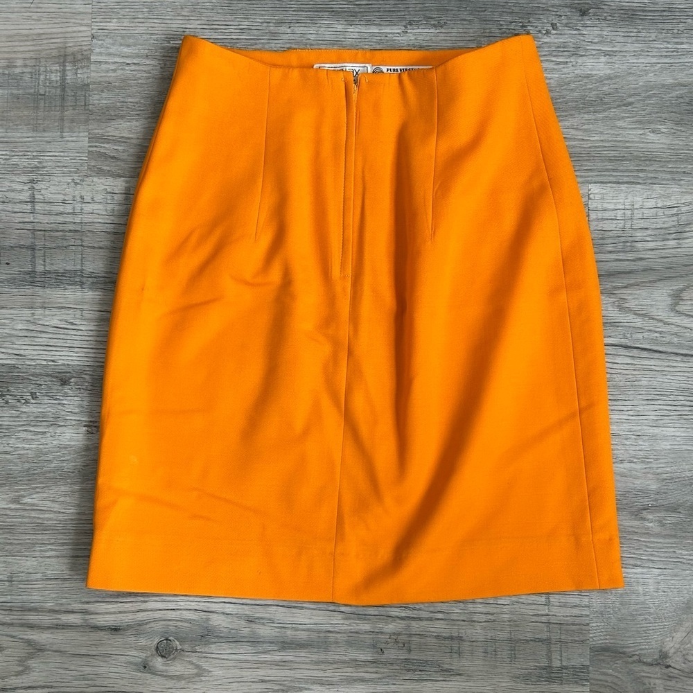 Vintage Mr. Jax Orange Wool  Women's Skirt Sz 8